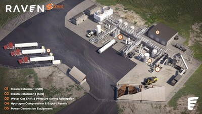 Rendering of Raven SR S1 hydrogen production facility to be sited in Richmond, Calif.