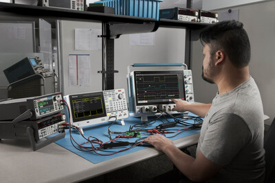 Double pulse testing software on the Tektronix 5 Series MSO automates key validation measurements on GaN and SiC power converters.