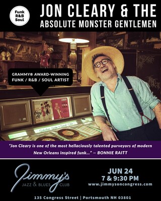 JON CLEARY & THE ABSOLUTE MONSTER GENTLEMEN return to Jimmy's Jazz & Blues Club on Saturday June 24 at 7 & 9:30 P.M. Tickets are available on Ticketmaster.com and www.jimmysoncongress.com.