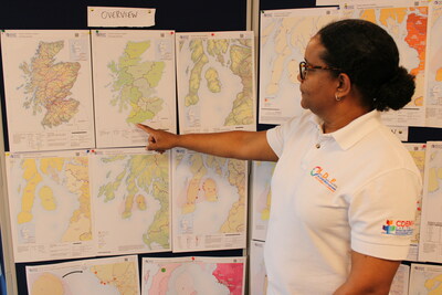 Renée Babb, Global Informations Systems (GIS) Specialist at the Caribbean Disaster Emergency Management Agency (CDEMA), a guest at the exercise and a long-time partner at MapAction. Photo: MapAction