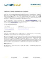 LUNDIN GOLD TO HOST INVESTOR DAY ON JUNE 7, 2023 (CNW Group/Lundin Gold Inc.)