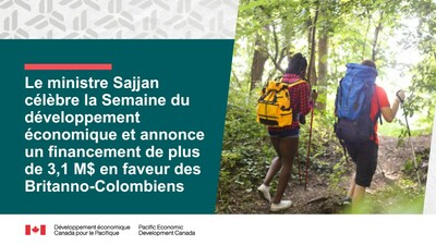 Le ministre Sajjan clbre la Semaine du dveloppement conomique et annonce un financement de plus de 3,1 millions de dollars en faveur des Britanno-Colombiens (Groupe CNW/Pacific Economic Development Canada)