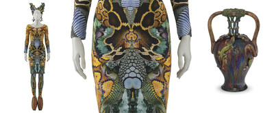 A. McQueen, Woman's Dress from the Plato's Atlantis collection, Spring/Summer 2010, LACMA, gift from the Collection of Regina J. Drucker. Photo:  Museum Associates/LACMA // A. McQueen, Woman's Dress (detail) from the Plato's Atlantis collection, Spring/Summer 2010, LACMA, gift from the Collection of Regina J. Drucker. Photo:  Museum Associates/LACMA // Manuel Cipriano Gomes Mafra, Urn, c. 1865-1887, LACMA, gift of Barbara Barbara and Marty Frenkel. Photo:  Museum Associates/LACMA (CNW Group/Muse national des beaux-arts du Qubec)