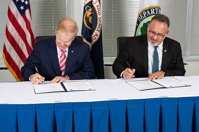 NASA Administrator Bill Nelson and Secretary of Education Miguel Cardona participate in a memorandum of understanding (MOU) signing ceremony, Wednesday, May 24, 2023, at the Mary W. Jackson NASA Headquarters building in Washington. The NASA and Department of Education MOU is focused on strengthening the collaboration between the two agencies, including efforts that advance STEM education across the nation. Credits: NASA/Keegan Barber