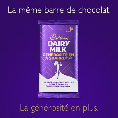 CADBURY prsente son produit Gnrosit en barre pour soutenir Banques alimentaires Canada. (Groupe CNW/Mondelez International, Inc.)