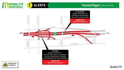 4. Tunnel Viger, 26 au 29 mai (Groupe CNW/Ministère des Transports et de la Mobilité durable)