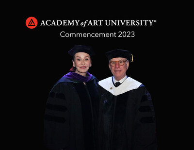 Renowned Architect Andrew Skurman Awarded Honorary Doctorate by Academy of Art University President Dr. Elisa Stephens (CNW Group/Academy of Art University)