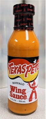 Example package of the recalled Texas Pete Buffalo Wing Sauce product.