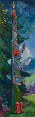 Heffel vend une toile exceptionnellement rare d'Emily Carr, Sitka Totem Pole, pour plus d'un million de dollars lors de sa vente aux enchres printanire (Groupe CNW/Maison de ventes aux enchres Heffel)