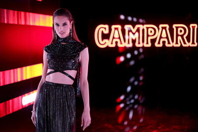 Iconic model, Alessandra Ambrosio, attends the Campari: Discover Red event experience during the 76th Festival de Cannes, celebrating the unforgettable creations of cinema.