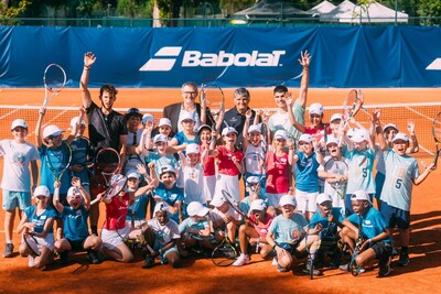 Teaching youngsters what to learn from Carlos Alcaraz, Babolat launches pioneering range of specially designed children's racquets. Photo credit: @ahtlaqdmm & @adem_photographie (PRNewsfoto/Babolat)