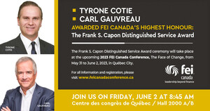 Tyrone Cotie and Carl Gauvreau awarded FEI Canada's Highest Honour: The Frank S. Capon Distinguished Service Award