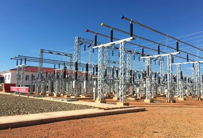 Photo shows a power transmission and transformation project of TBEA Hengyang Transformer Co., Ltd. in Vientiane, Laos.