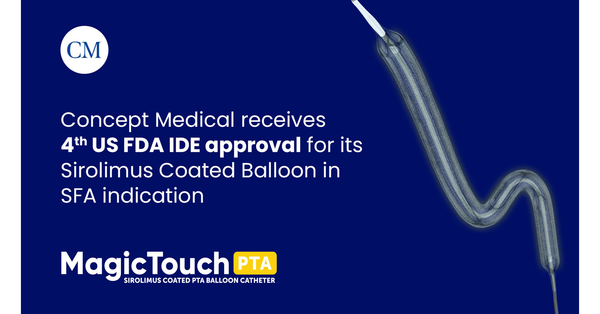 Concept Medical's fourth IDE approval for the MagicTouch Sirolimus ...