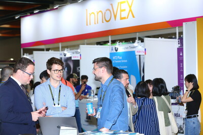 The highly anticipated InnoVEX exhibition at COMPUTEX, showcasing innovation and startups, attracted nearly 400 startup teams from 22 countires this year, displaying diverse creativity. (Image shows the exhibit)