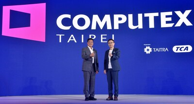 사진(좌)펑쐉랑 대만컴퓨터협회 이사장 (우) 황즈팡 TAITRA 회장