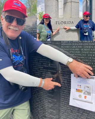 Watercrest St. Lucie West Senior Community Relations Director Diann McDonough (pictured inset) serves as a Guardian to Veteran Sergeant Joe Carroll on the 46th Mission of the Southeast Honor Flight to Washington, D.C.