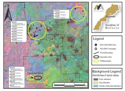 Figure 2: Location of DDH Results at Zgounder Regional (CNW Group/Aya Gold & Silver Inc)