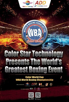 Announcement poster for Color World Cup: WBA World Boxing Championships presented by Color Star Technology.