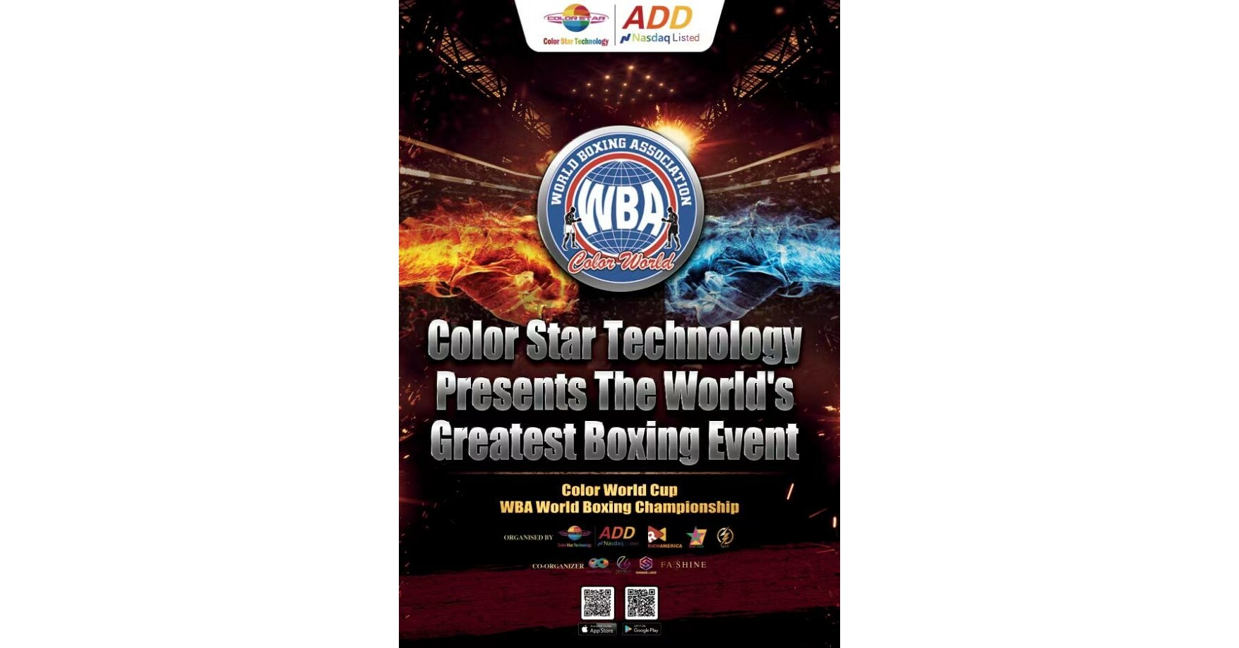 Color Star Will Host Color Cup WBA World Boxing Championships - First Fight Will Be Held in Dubai