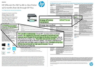 HP's own documentation shows it interferes with the use of remanufactured cartridges, while claiming environmental benefits.