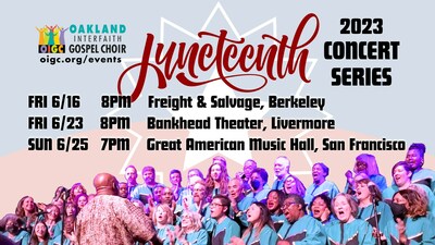 Oakland Interfaith Gospel Choir presents a three-city concert series celebrating Juneteenth and the resiliency, joy, and strength of Black gospel music.