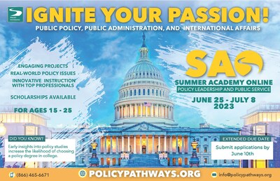 Now accepting applications for the 2023 Summer Academy for Policy Leadership and Public Service Online! Apply by June 10, 2023.