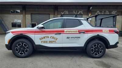 Four marine safety Santa Cruz vehicles were donated to the City of Santa Cruz by Hyundai Motor America on May 25, 2023.