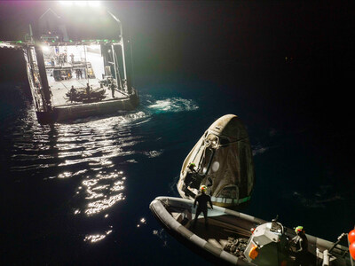A successful AX-2 splashdown, mission and safe landing of the astronauts following a pioneering scientific trip to the International Space Station.