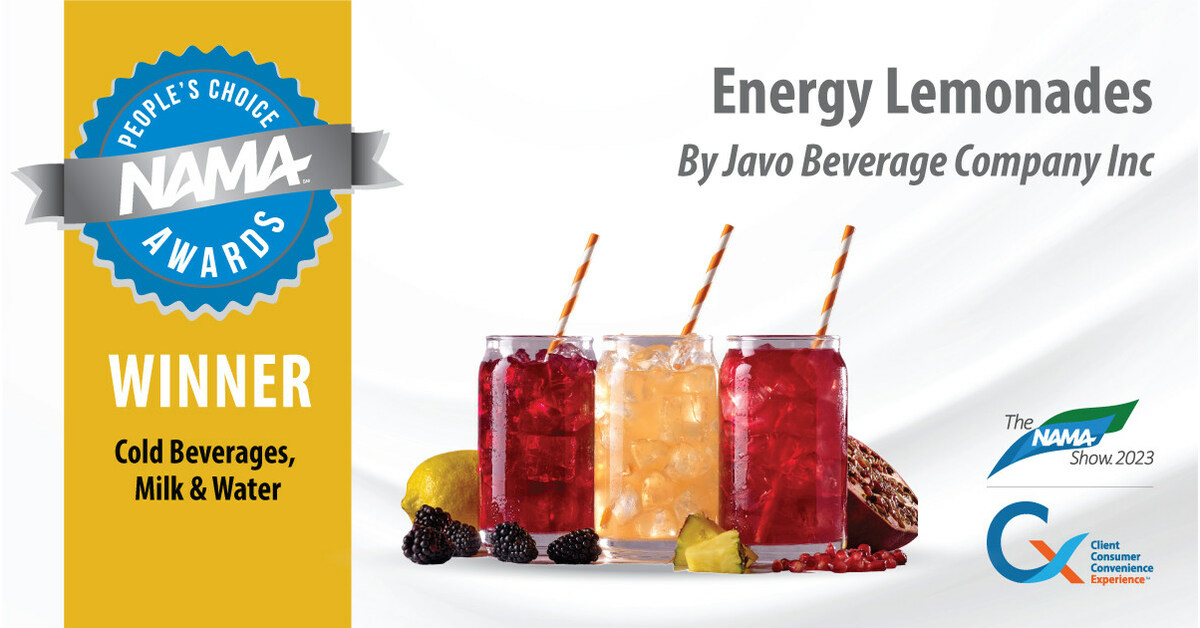 JAVO BEVERAGE COMPANY'S NEWLY LAUNCHED ENERGY LEMONADES WIN NAMA'S 2023