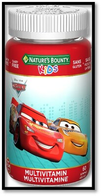 Glules Disney/Pixar Les bagnoles de Nature's Bounty (60 glules) (Groupe CNW/Sant Canada)