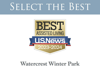 Watercrest Winter Park celebrates their second consecutive year being named "Best Assisted Living" in the 2023-2024 U.S. News & World Report Best Senior Living Report.