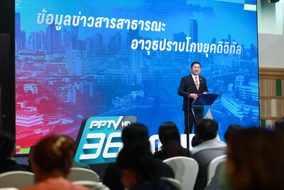 Mr Niwatchai Kasemmongkol, Secretary General of Thailand’s National Anti-Corruption Commission (NACC) is seen here delivering the keynote speech at a forum about “Open Government: Game Changer in Fight against Corruption”, co-hosted by the NACC and local television channel PPTV HD 36 on May 25th 2023 in Bangkok.