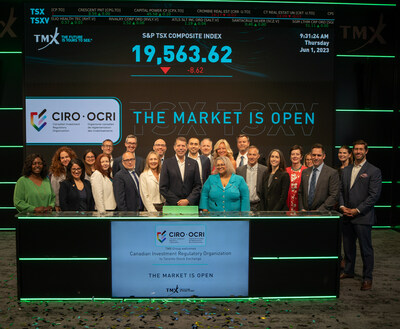 To celebrate the launch of the new name, CIRO executives and employees  opened the Toronto markets this morning. (CNW Group/Canadian Investment Regulatory Organization (CIRO))