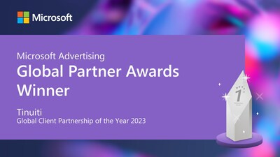 Tinuiti Wins Client Partnership of the Year at the 2023 Microsoft Advertising Global Partner Awards.