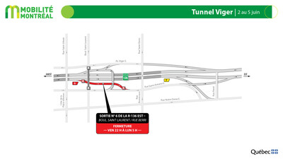Tunnel Viger, 2 au 5 juin (Groupe CNW/Ministre des Transports et de la Mobilit durable)