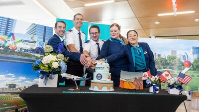 WestJet celebrates inaugural take off of service between Edmonton and Minneapolis (CNW Group/WESTJET, an Alberta Partnership)