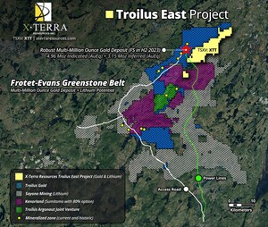 X-TERRA IDENTIFIES LITHIUM POTENTIAL AT TROILUS EAST