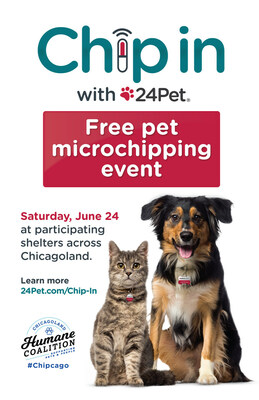 24Pet is partnering with ten shelters across multiple locations to provide free microchipping services to the local community ahead of the Fourth of July, when over 3,000 pets commonly go missing, each year during the holiday.
