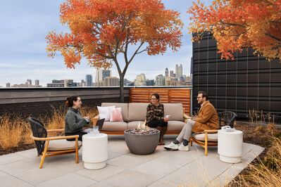 While 345 Monroe has a beautiful rooftop common area (inclusive of a bar, library, and indoor/outdoor fireplace), HAVI secured half of the outdoor space exclusively for its employees to gather.