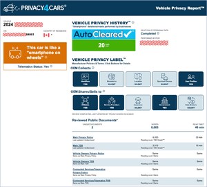 Privacy4Cars Vehicle Privacy Report™ Tool Launches in Canada