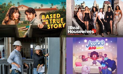Clockwise: Based on a True Story, The Real Housewives of New York City, Jessica’s Big Little World, Fixer Upper: The Hotel (CNW Group/Corus Entertainment Inc.)