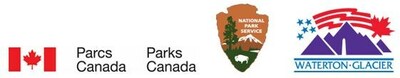 Logos corporatifs de Parcs Canada, Service national des parcs, et Parc international de la paix Waterton-Glacier (Groupe CNW/Parcs Canada)