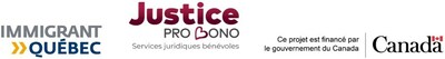 Logos d'Immigrant Qubec, de Justice Pro Bono et du Gouvernement du Canada (Groupe CNW/Justice Pro Bono)