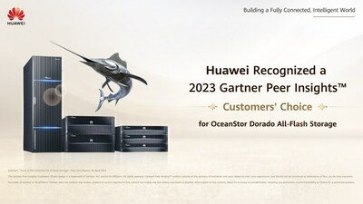 Huawei was recognized as a 2023 Gartner Peer Insights™ Customers' Choice for primary storage for its OceanStor Dorado All-Flash Storage (PRNewsfoto/Huawei)