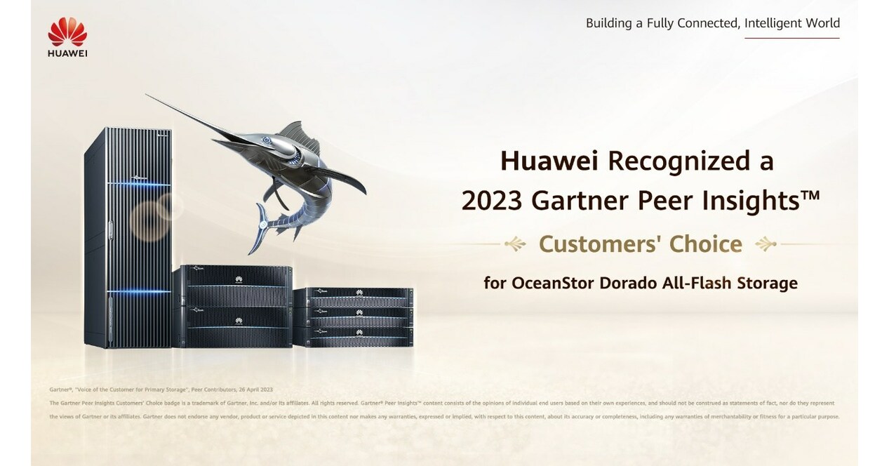 A Huawei foi reconhecida como Escolha dos Clientes no Voice of the Customer 2023 da Gartner Peer Insights&trade; na categoria de armazenamento prim&aacute;rio pelo seu OceanStor Dorado All-Flash Storage.