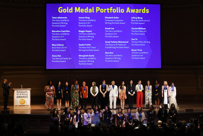 Gold Medal Portfolio recipients are recognized on stage at the 2023 Scholastic Art & Writing Awards National Ceremony held at Carnegie Hall, New York, N.Y., Thursday, June 8, 2023. (Photo by Jason DeCrow /AP Images for Alliance for Young Artists & Writers)