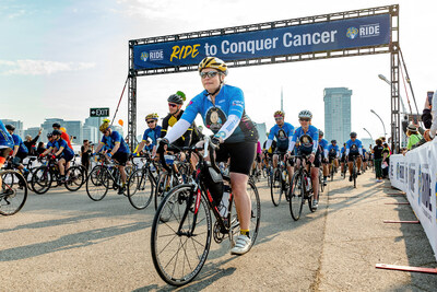 More than 3,500 cyclists set out from Exhibition Stadium in Toronto for the 16th annual 200km Ride to Conquer Cancer. Thanks to Riders' dedication, The Ride raised $17.3 million this year for a grand total of $267.3 million, since its inception, to support life-saving cancer research at the Princess Margaret Cancer Centre. (CNW Group/Princess Margaret Cancer Foundation)