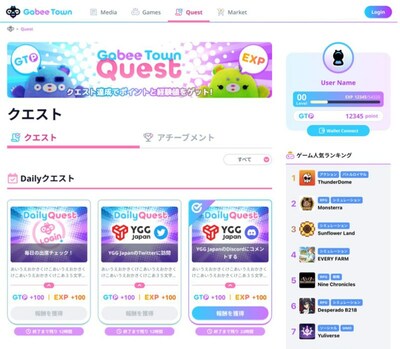 A product demonstration of GabeeTown integrated with Stickey Wallet. The graphic shows how users can effortlessly connect their Stickey Wallet to their phone numbers via GabeeTown. It highlights GabeeTown's role as a content platform for recommended games and its ability to bridge the gap between Web2 gamers and the Web3 world.