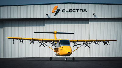 Electra’s eSTOL technology demonstrator is the world’s first blown lift aircraft using distributed electric propulsion, which enables the airplane to take off and land in very short spaces.